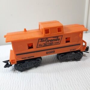 Marx Trains RIO GRANDE THE ACTION ROAD SHORT STACK CABOOSE 01500 orange plastic
